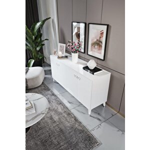 Simple Konsol Beyaz Gümüş