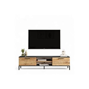 Joseph 160 Cm 2 Kapaklı Raflı Tv Ünitesi Metal Ayaklı Çam Jz1-aa