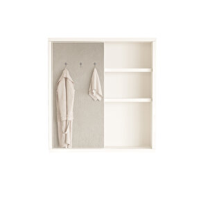 Robin Home Aqua Aynalı Lavabo Üstü Banyo Dolabı Raflı Kapaklı 60cm Beyaz