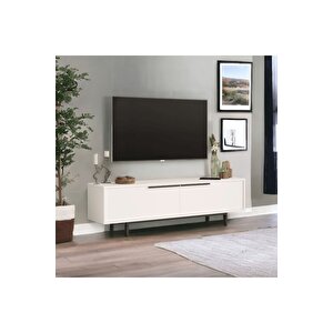Leena 160 Cm Tv Ünitesi Sehpası Metal Ayaklı Beyaz La1-w