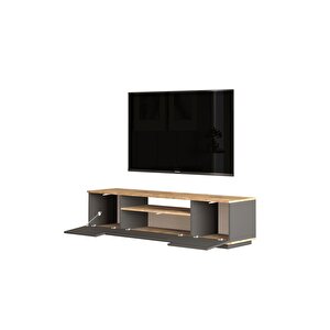 Delphin Tv Ünitesi Orta Sehpa Konsol 3'lü Set Çam-antrasit Dlp18-aa
