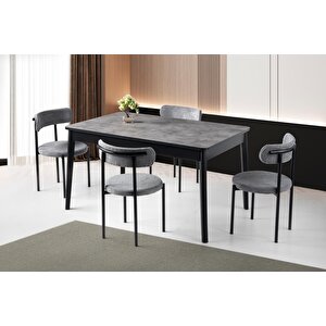 Safir Alfa Salon Yemek Masa Sandalye Takımı 90x145