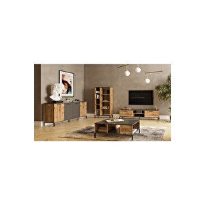 Joseph Tv Ünitesi Orta Sehpa Konsol Kitaplık 4'lü Set Çam Jz6-aa