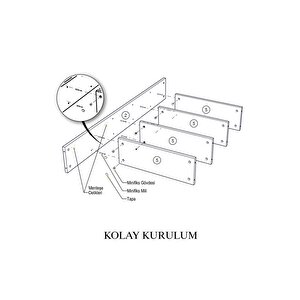 Kitaplık Marbella - Parlak Beyaz 5 Raflı Kapaklı Kitaplık