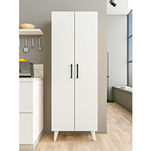 Çok Amaçlı Dolap Parlak Beyaz-cordoba Kiler Dolabı Erzak Dolabı Mutfak Dolabı Banyo Dolabı 6 Raflı Cordoba