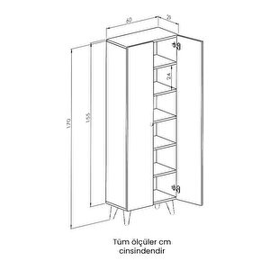 Çok Amaçlı Dolap Parlak Beyaz-cordoba Kiler Dolabı Erzak Dolabı Mutfak Dolabı Banyo Dolabı 6 Raflı