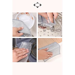 10 Adet Tel Bulaşık Bezi Çizmez Bulaşık Teli Çelik Bez 20x20 Çift Katmanlı Tel Bez Ip-mo