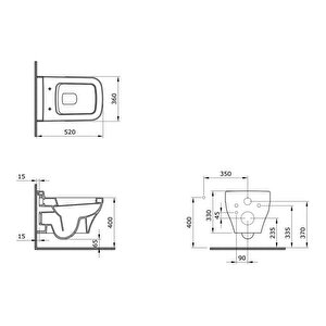 Scala Asma Klozet Mat Beyaz