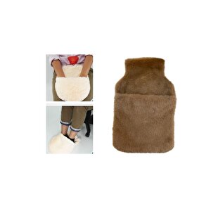 Sicak Su Torbasi Cepli̇ Kahverengi̇ Peluş Termofor 32,5x17,5cm  1500 Ml