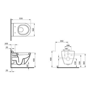 Taormina Arch Asma Klozet Parlak Bisküvi