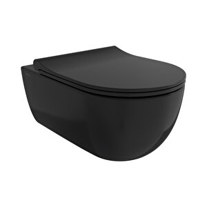 V Tondo Rimless Asma Klozet Mat Siyah