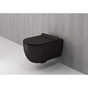 V Tondo Rimless Asma Klozet Mat Siyah
