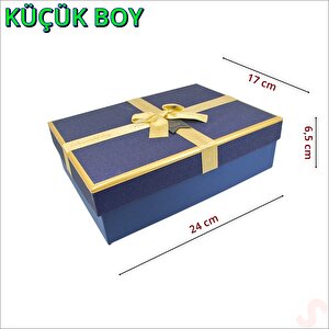 Fiyonklu Kutu Küçük Boy, 24 X 17 X 6,5 Cm - Lacivert