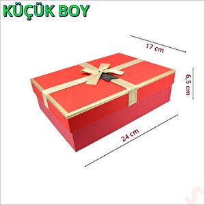 Fiyonklu Kutu Küçük Boy, 24 X 17 X 6,5 Cm - Kırmızı