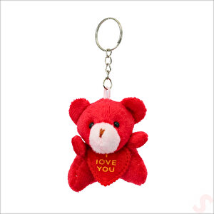 Pelüş Ayıcık Anahtarlık Love You, 5 Cm X 5 Cm - Kırmızı