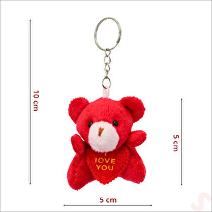 Pelüş Ayıcık Anahtarlık Love You, 5 Cm X 5 Cm - Kırmızı
