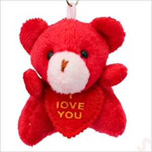 Pelüş Ayıcık Anahtarlık Love You, 5 Cm X 5 Cm - Kırmızı