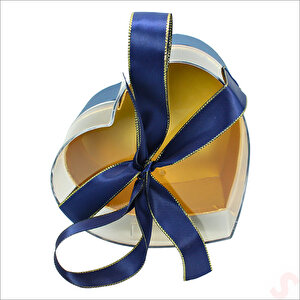 Pleksi Kapaklı Kalp Kutu, 15 X 15 X 12 Cm - K. Mavi
