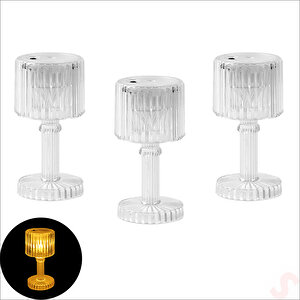 Retro Mini Masa Lambası Pilli Led Işık, 8,5cm X 4cm X 3 Adet