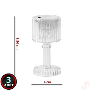 Retro Mini Masa Lambası Pilli Led Işık, 8,5cm X 4cm X 3 Adet