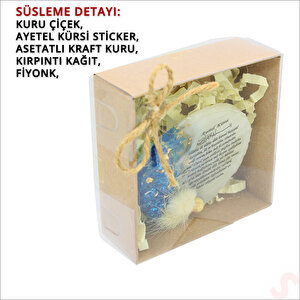 Kutulu Ve Süslü Mavi Taşlı 6,50 Cm Epoksi Magnet - 1 Adet