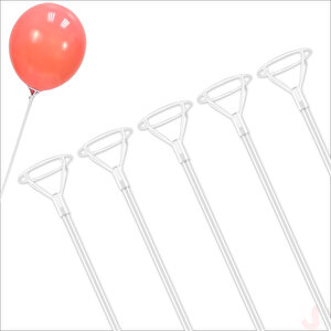 60cm Balon Çubuğu Ve Takma Aparatı Seti, Balon Hariç - 5 Set