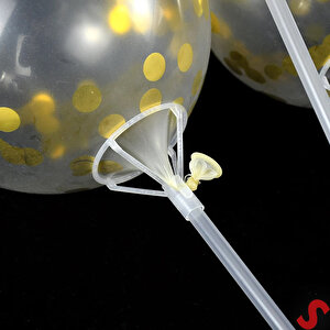 60cm Balon Çubuğu Ve Takma Aparatı Seti, Balon Hariç - 5 Set