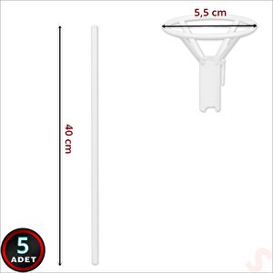 40cm Balon Çubuğu Ve Takma Aparatı Seti, Balon Hariç - 5 Set