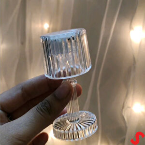 Retro Mini Masa Lambası Pilli Led Işık, 8,5cm X 4cm X 1 Adet