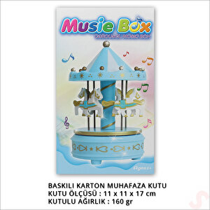 Atlı Karınca Müzik Kutusu, 17cm X 10cm - Mavi