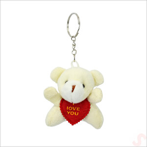 Pelüş Ayıcık Anahtarlık Love You, 5 Cm X 5 Cm - Beyaz