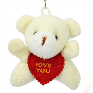 Pelüş Ayıcık Anahtarlık Love You, 5 Cm X 5 Cm - Beyaz