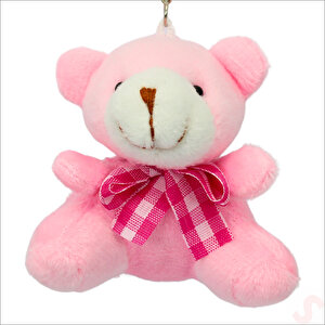 Pelüş Ayıcık Anahtarlık, 6,5 Cm X 6,5 Cm - Pembe