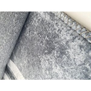 Bambu Halı Salon Halısı Post Pelüş Halı Dalga Desenli Gri Altın Renklerde 100x150 cm