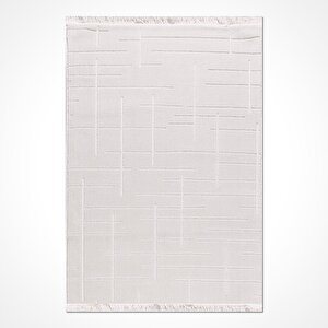 Leyla Çizgili Beyaz Halı - 9336byk 120x180 cm
