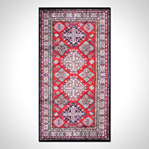 Kırmızı Etnik Desen Baskı Halı - 1080pc 120x180 cm