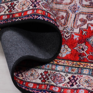 Kırmızı Etnik Desen Baskı Halı - 1080pc 120x180 cm