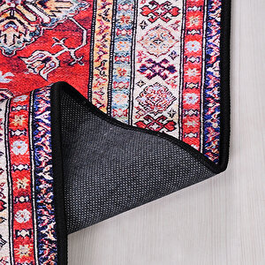 Kırmızı Etnik Desen Baskı Halı - 1080pc 120x180 cm
