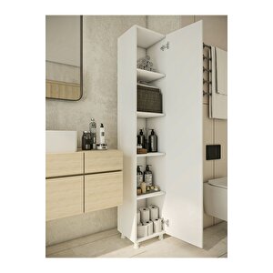 Çok Amaçlı Dolap Parlak Beyaz Banyo Dolabı Beyaz