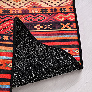 Kırmızı Etnik Desen Baskı Halı - Mdl832 160x230 cm