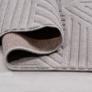 Tuana Gri Geometrik Desen Halı - Ty04 80x150 cm