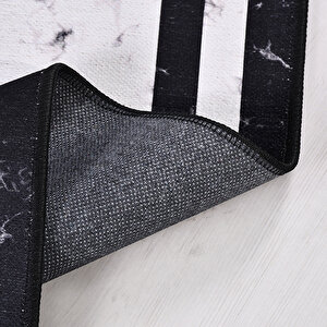 Siyah Beyaz Modern Baskı Halı - Mdl741 120x180 cm