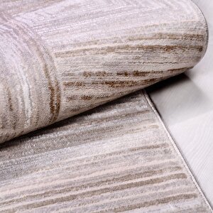 Moda Kahve Geometrik Desen Halı - 1550