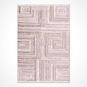 Moda Kahve Geometrik Desen Halı - 1550 80x300 cm