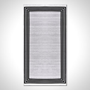Siyah Gri Modern Baskı Halı - Mdl757 80x300 cm