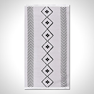 Beyaz İskandinav Baskı Halı - 3013pc 100x300 cm
