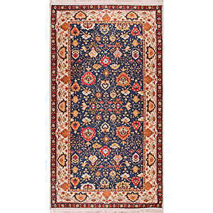 Lacivert Etnik Desen Baskı Halı - 1231pc 160x230 cm