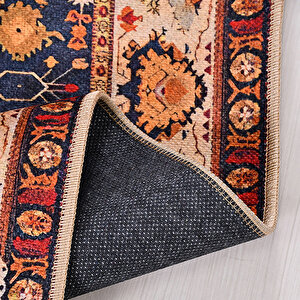 Lacivert Etnik Desen Baskı Halı - 1231pc 160x230 cm