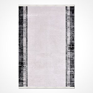 Alabar Bej Siyah Halı - 1104 100x200 cm