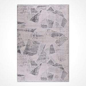 Etna Gri Geometrik Desen Halı - El02 200x290 cm